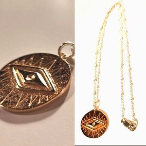 Evil Eye Protection‎ Necklace Rose Gold Silver Pendant Dainty Chain Layer Copper